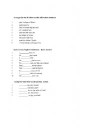 English worksheet: simple present exercices