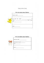 English worksheet: EAting Healthy dialog