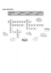 English worksheet: food