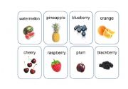 English worksheet: Fruits2 flash-cards