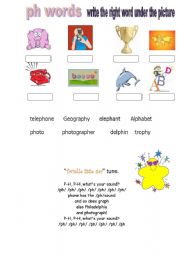 English worksheet: words with the 