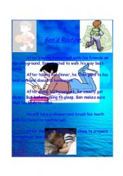 English Worksheet: Bens Daily Routine