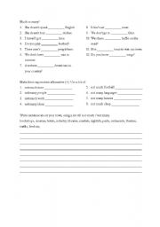 English worksheet: Much and Many