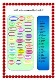 English worksheet: Food compounds