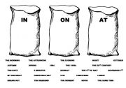 English Worksheet: Prepositions of Time IN ON AT