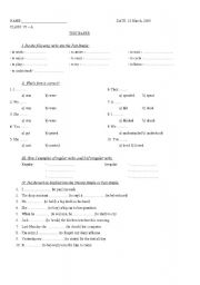 English worksheet: test