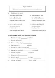 English worksheet: One or Two