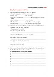 English worksheet: English grammer active and passive voice change from active to passive he would have kept the present can you change it into passive?