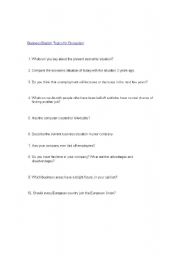 English worksheet: Business English Topics