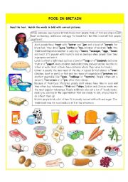 English Worksheet: Food in Britain