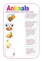 Animals descriptions