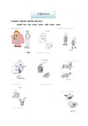 English worksheet: Adjectives