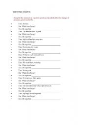 English Worksheet: Reported Speech