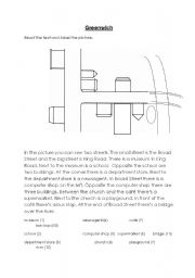 English Worksheet: Greenwich town map