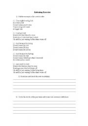 English Worksheet: Lost Coldplay