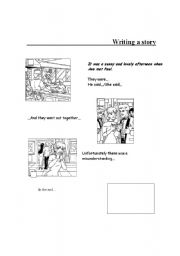English Worksheet: writing a story