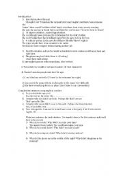 English Worksheet: Modal Perfect