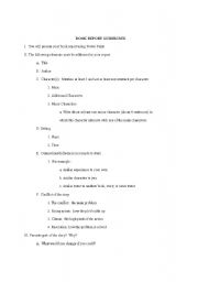 English worksheet: Book Report Guidelines