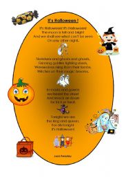 English Worksheet: Halloween poem