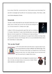 English Worksheet: Superstar Michael Jackson Page2