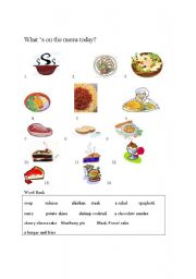 English worksheet: Whats on the menu?