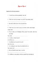 English Worksheet: Reported Speech