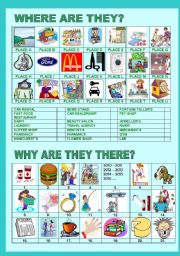 English Worksheet: WHERE ARE THEY AND WHY ARE THEY THERE?