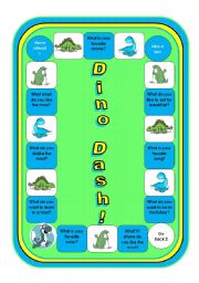 Dino Dash (with 128 mini word strips and some simple questions on the board)