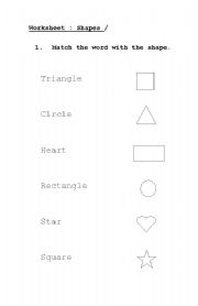 English worksheet: Shapes for 1grade