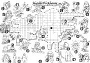 English Worksheet: HEALTH  PROBLEMS CRISS CROSS PUZZLE