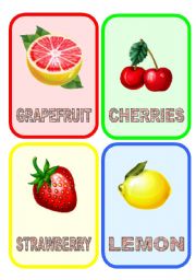 English Worksheet: Fruit flashcards (1/3)