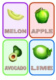 English Worksheet: Fruit flashcards