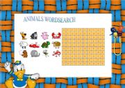 English Worksheet: ANIMALS WORDSEARCH