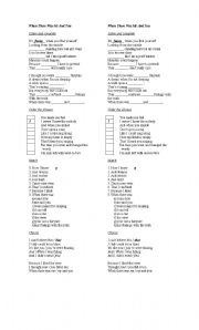 English worksheet: When there was you and me - High School Musical