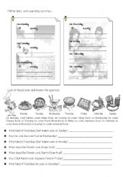 English Worksheet: Daily routines