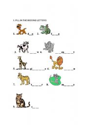 English worksheet: Animals Worksheet