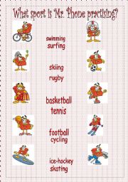 sports and places where they are practised- 2pages & 2 activities