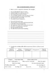 English worksheet: Practical work/ Test