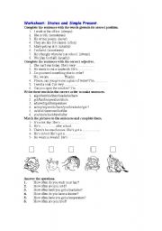 English worksheet: STATES AND SIMPLE PRESENT