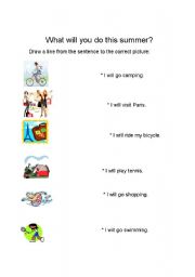 English worksheet: What will you do this summer?