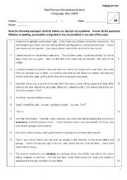 English worksheet: Sample Comprehension