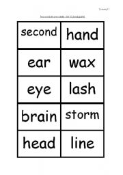 English worksheet: Two words in one - set 11
