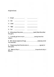 English Worksheet: superlatives