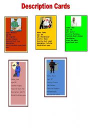 English worksheet: describing cards 2