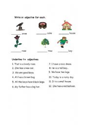 English worksheet: adjectives