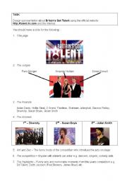 English worksheet: Talent Show Prersentation