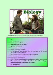 English Worksheet: Talking in Biology class (second 15 min of Twilight movie)