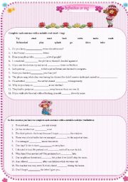 English Worksheet: INFINITIVE OR ING