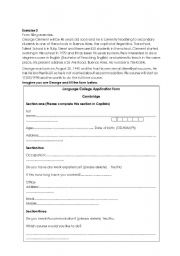 English Worksheet: Form filling exercise