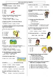 English Worksheet: test for sbs